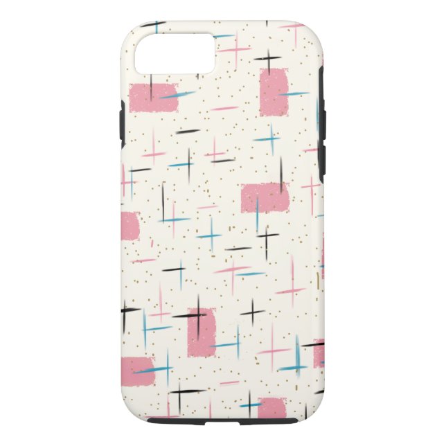 Retro Atomic Pink Pattern iPhone 7 Case (Back)