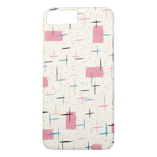 Retro Atomic Pink Pattern iPhone 7 Plus Case (Back)