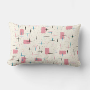 Retro Atomic Pink Pattern Lumbar Pillow