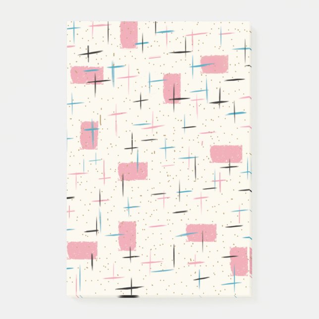 Retro Atomic Pink Pattern Notes (Front)