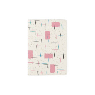 Retro Atomic Pink Pattern Passport Holder