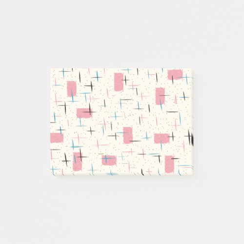 Retro Atomic Pink Pattern Post_It Notes