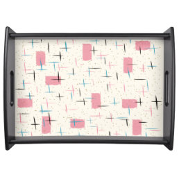 Retro Atomic Pink Pattern Serving Tray