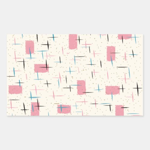 Retro Atomic Pink Pattern Stickers