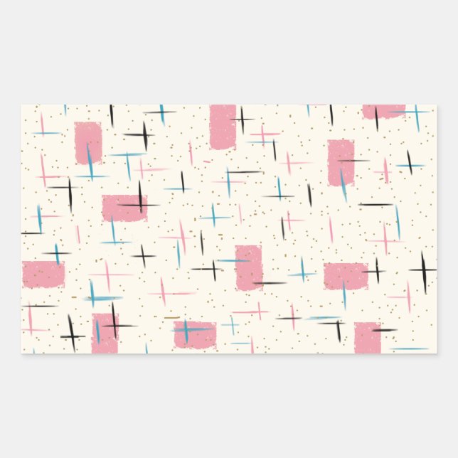 Retro Atomic Pink Pattern Stickers (Front)