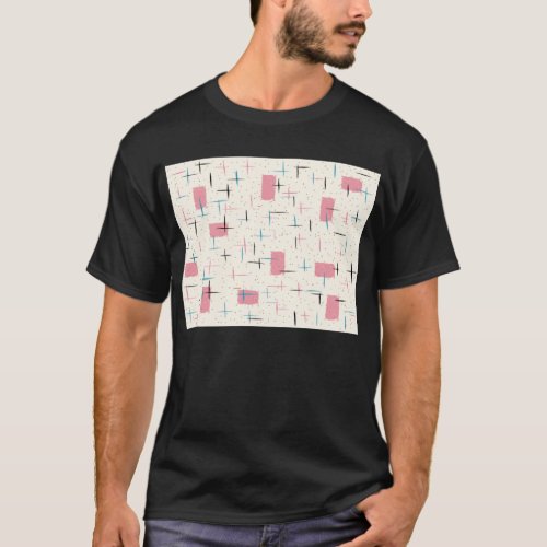 Retro Atomic Pink Pattern T_Shirt