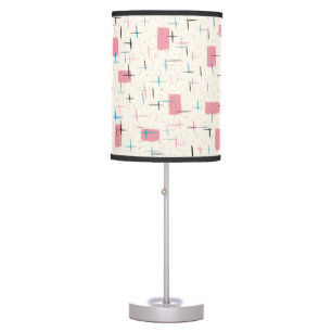 Retro Atomic Pink Pattern Table Lamp