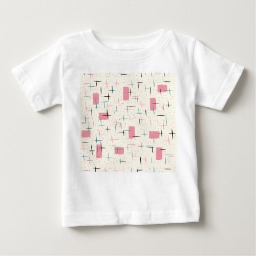 Retro Atomic Pink Pattern Toddler Ruffle T_Shirt