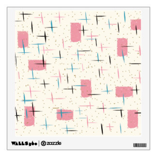 Retro Atomic Pink Pattern Wall Decal