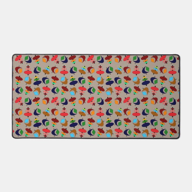 Retro Atomic Shapes Samsung Galaxy Case Desk Mat (Front)