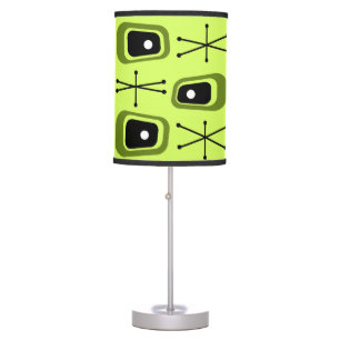 Retro Atomic Space Age Chartreuse Table Lamp