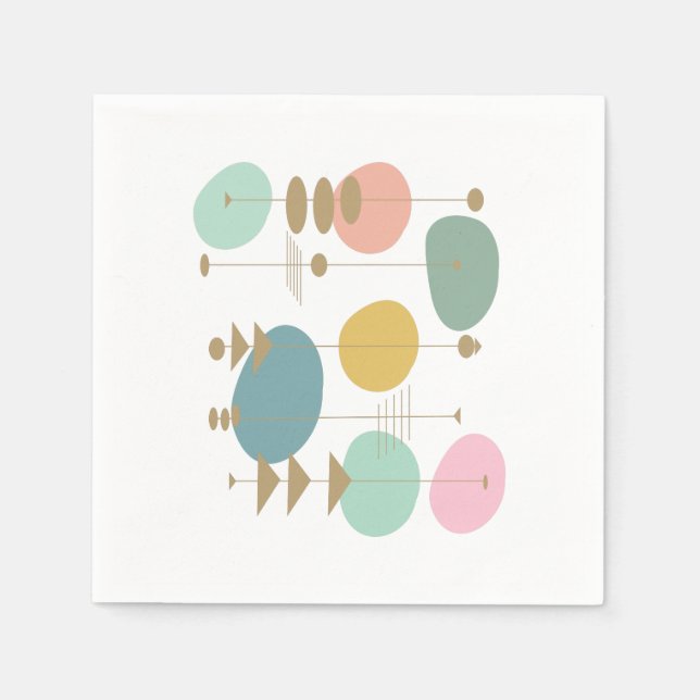 Retro Atomic Space Age Mid Century Modern Napkins (Front)