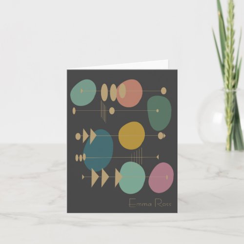 Retro Atomic Space Age Mid Century Modern Note Card