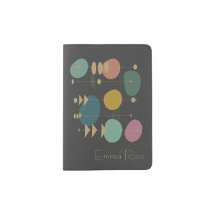 Retro Atomic Space Age Mid Century Modern Passport Holder