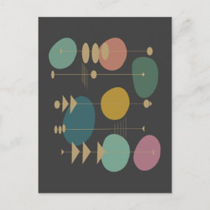 Retro Atomic Space Age Mid Century Modern Postcard