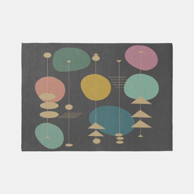 Retro Atomic Space Age Mid Century Modern Rug (Front)