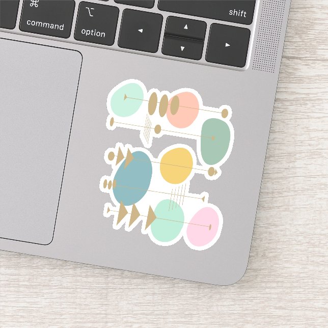 Retro Atomic Space Age Mid Century Modern Sticker (Detail)