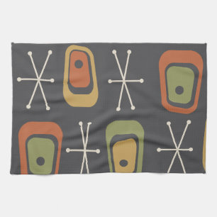 Retro Atomic Space Age Multicolored Kitchen Towel