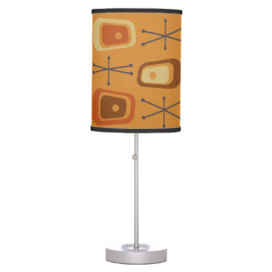 Retro Atomic Space Age Orange Table Lamp