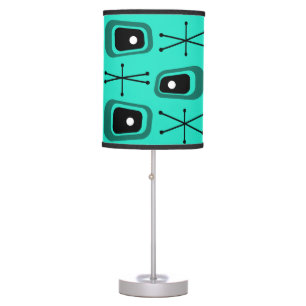 Retro Atomic Space Age Turquoise Table Lamp