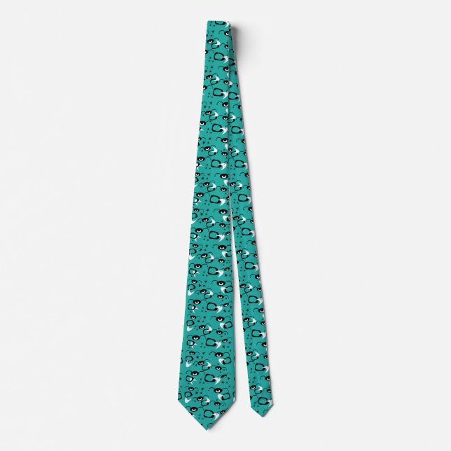 Retro Atomic Spiders Neck Tie (Front)