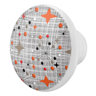 Retro Atomic Starburst Design Ceramic Knob