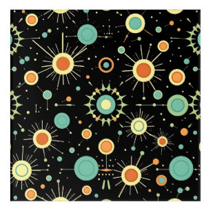 Retro Atomic Starburst Midcentury Pattern Acrylic Print