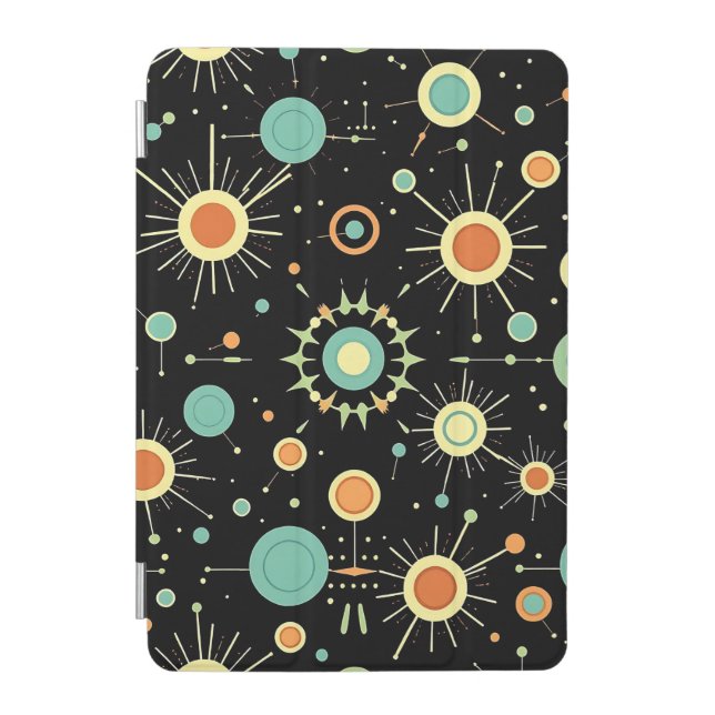Retro Atomic Starburst Midcentury Pattern iPad Mini Cover (Front)