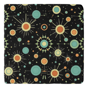 Retro Atomic Starburst Midcentury Pattern Trivet