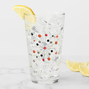 Retro Atomic Starburst Modern Mid Century Pattern  Glass