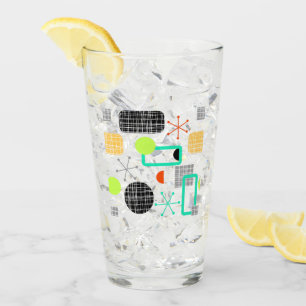 Retro Atomic Starburst Modern Mid Century Pattern Glass