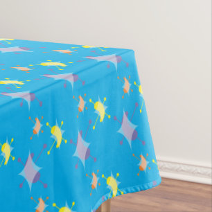 Retro Atomic Starbursts Pattern Tablecloth