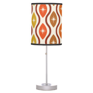 Retro Atomic Stars on mid century ogee pattern   Table Lamp