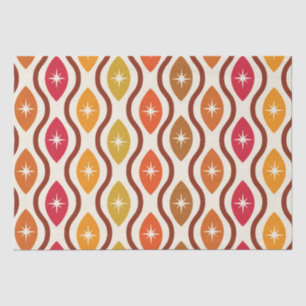 Retro Atomic Stars on mid century ogee pattern Tissue Paper