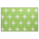 Retro Atomic stars pattern on lime green  Fabric