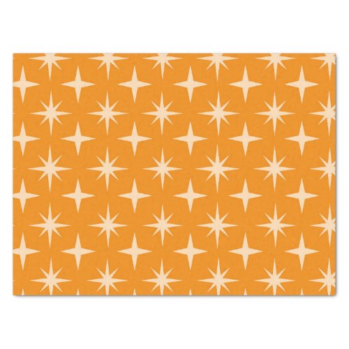 Retro Atomic Stars Pattern on Orange  Tissue Paper