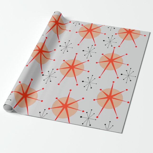 Retro Atomic  Wrapping Paper (Unrolled)