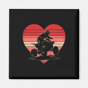 Retro Atv 4 Wheelers Heart Valentine Womens Mens K Magnet