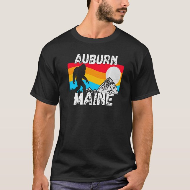 Retro Auburn ME Maine City Apparel Souvenir  1 T-Shirt (Front)