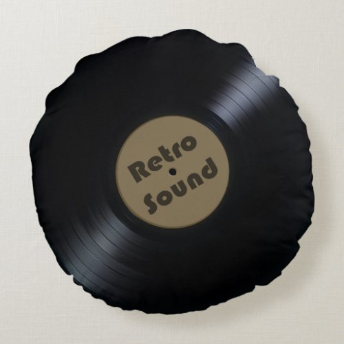 Retro Audio 70s 80s Nostalgic Vintage Vinyl  Reel Round Pillow