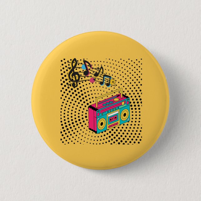 Retro audio boombox. button (Front)