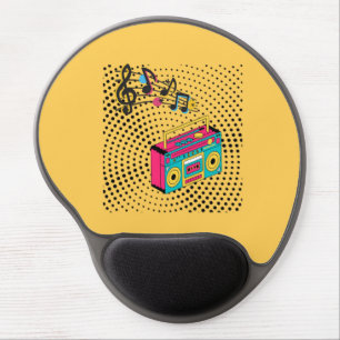 Retro audio boombox. gel mouse pad