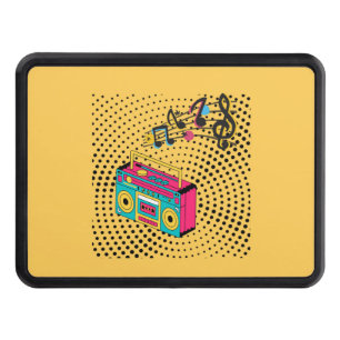 Retro audio boombox. hitch cover