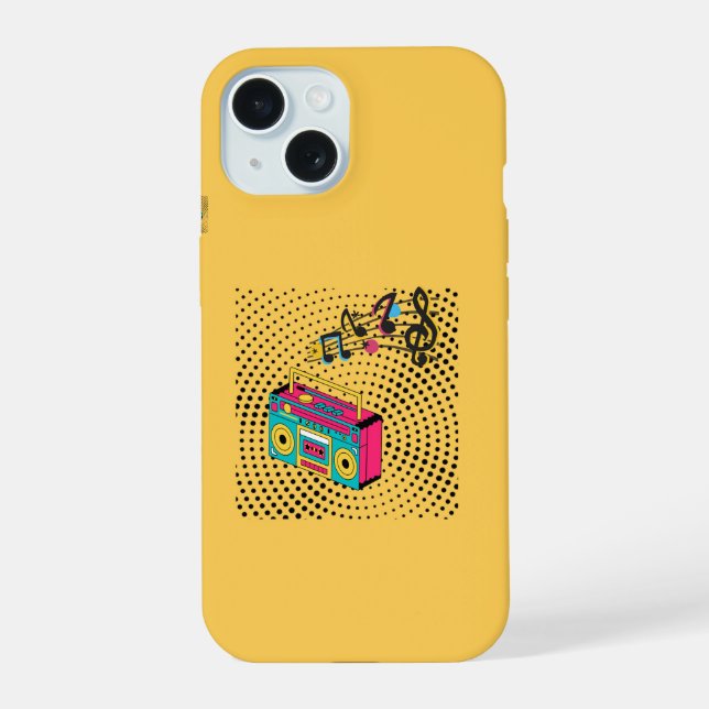 Retro audio boombox. iphone case (Back)