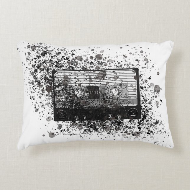 Retro Audio Cassette Accent Pillow (Front)