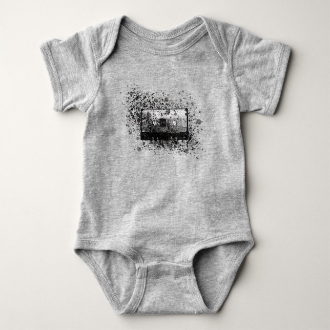 Retro Audio Cassette Baby Bodysuit (Front)