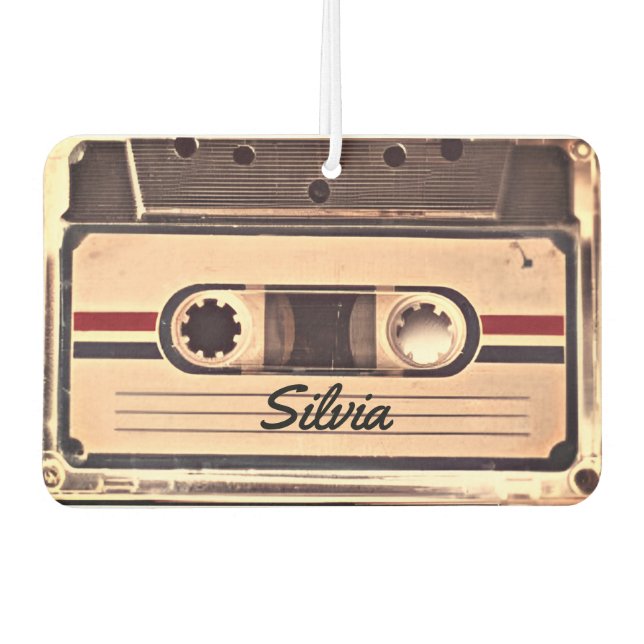 Retro Audio Cassette Custom Name Air Freshener (Front)