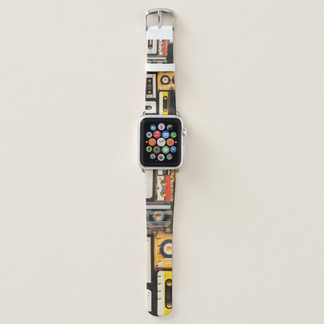 Retro audio cassette tape apple watch band (Front)