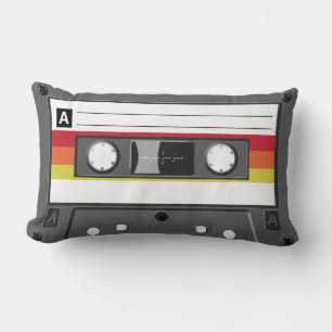 Retro Audio Cassette Tape Pillow