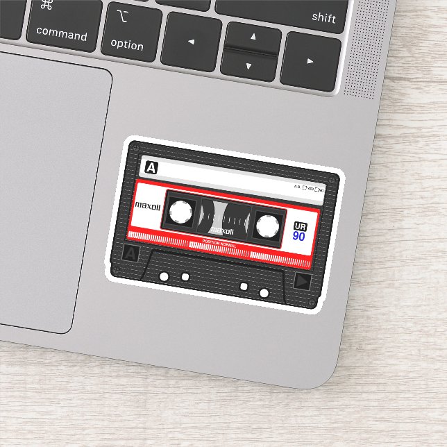 Retro Audio Cassette Tape Sticker (Detail)